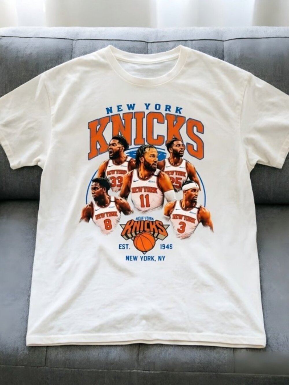 New York Knicks white Women Men T-shirt unisex